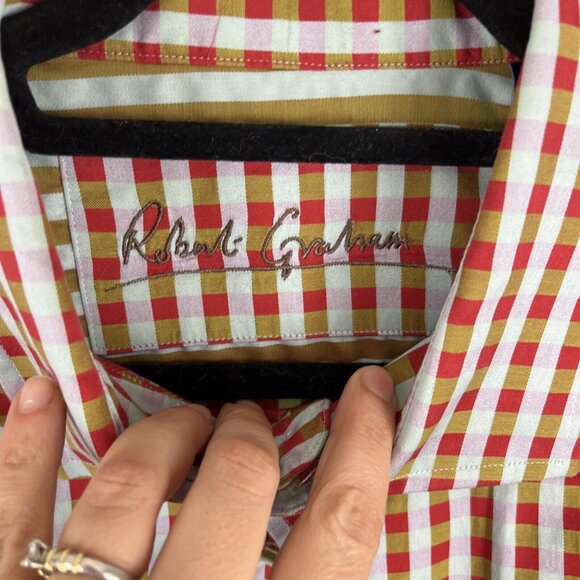 Robert Graham Red, Green & Blue Checkered Shirt Mens Size 3XL - Picture 5 of 11